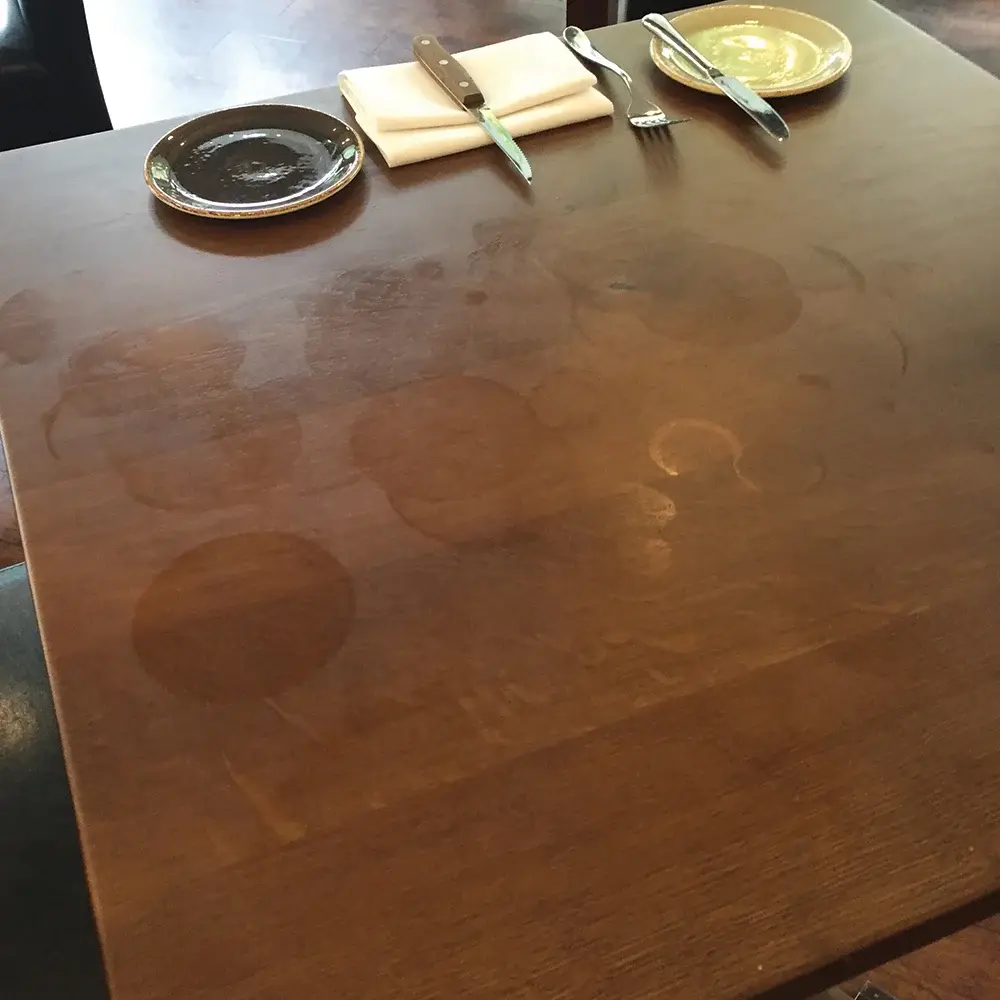 Never Use Sanitiser On Wooden Table Tops